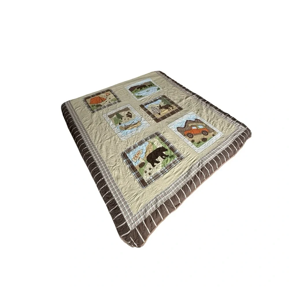 Woolrich‎ Kids Big Bear Camp Campground Quilt Comforter Lodge Twin Cotton Cabin